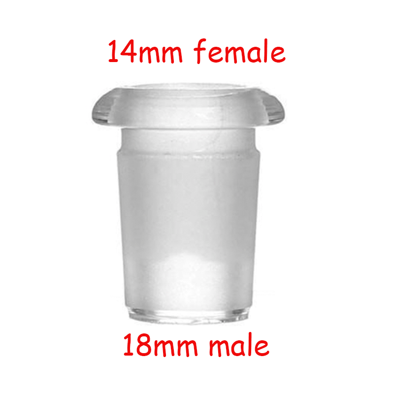 2PCS 18mm männlich auf 14mm weiblich Glas Adapter Reducer Low Profile Bong Dab Rig Tool