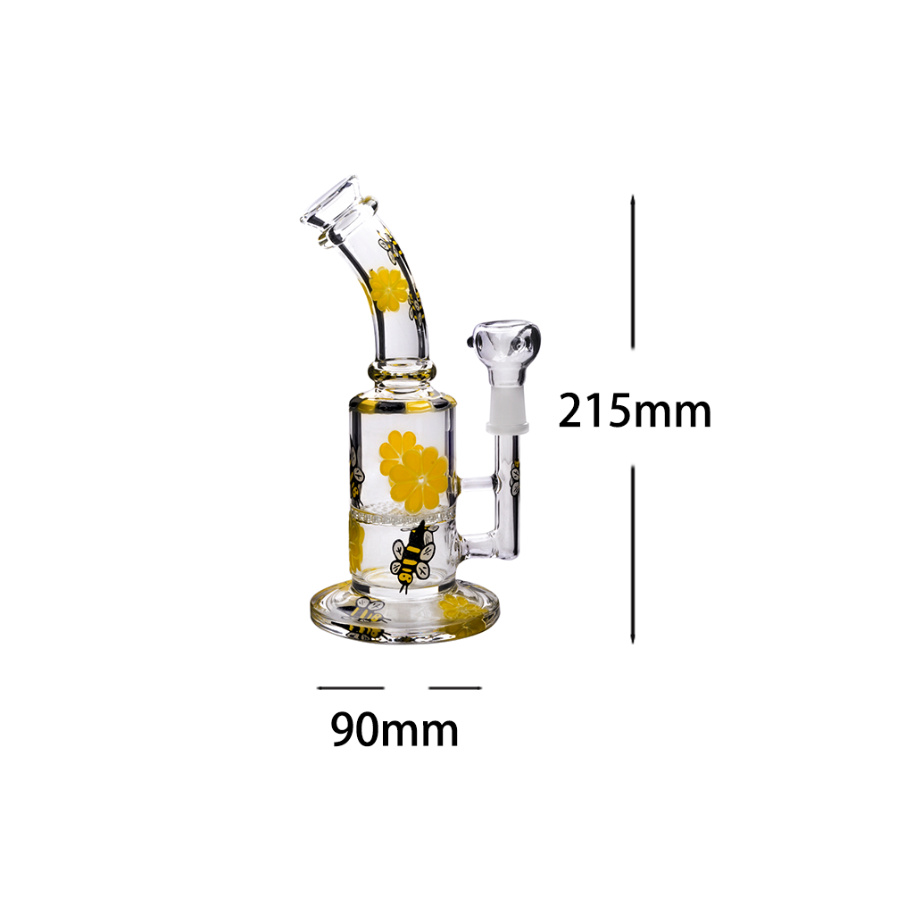 14mm Honigbiene dickes Glas Perc Wasser Glaspfeife Bong
