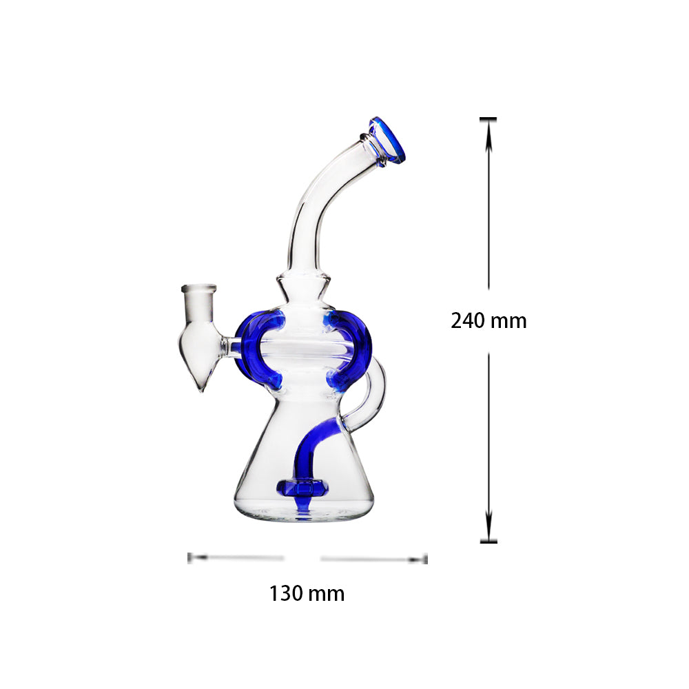 9,45“ 14mm weibliche Glas Wasserpfeife Recycler Bong Dab Rig mit Perc Arms Bowl