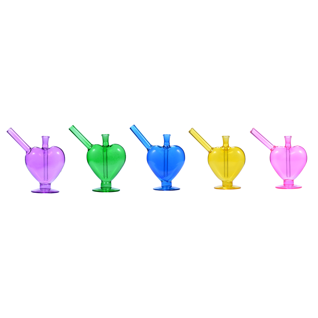 10mm Wasserpfeife mit herzförmigem Glas Ölbrenner und Kopf-Set