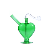 10mm Wasserpfeife mit herzförmigem Glas Ölbrenner und Kopf-Set