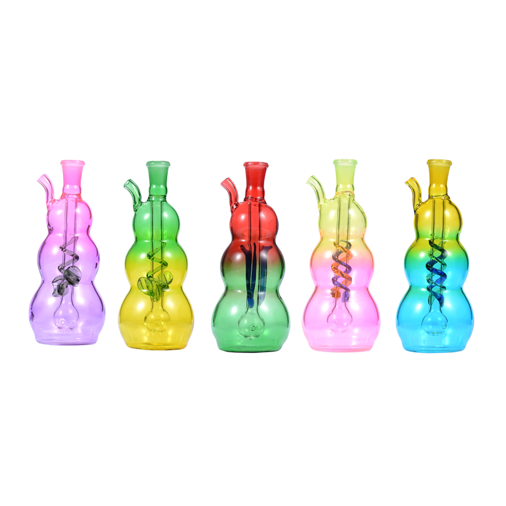10 mm Mix Colors Triple Gourd Ölbrenner Glaspfeife Wasserpfeife Bowl Kit