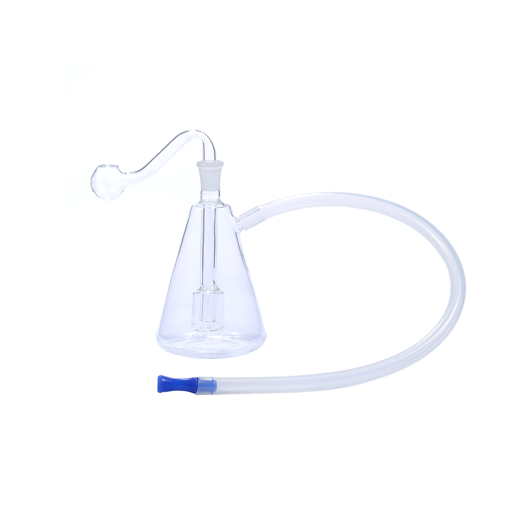 10 mm tragbarer Erlenmeyerkolben-förmiger Wasserpfeifen-Bong-Ölbrenner-Peitschenkopf-Set
