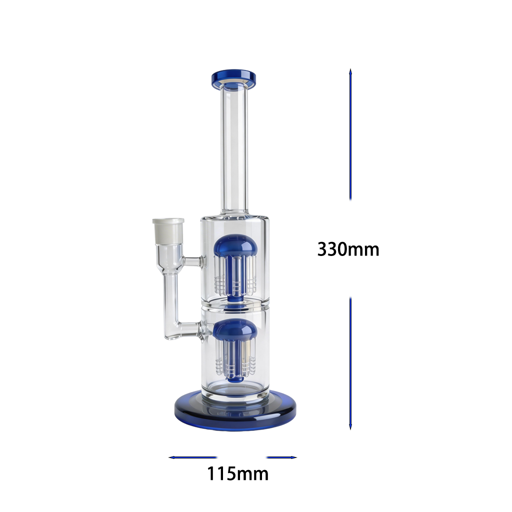 13-Zoll-Glasbong mit Doppelkammer-Baumperkolator und 18-mm-Anschluss