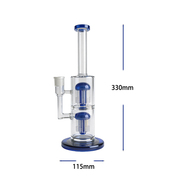 13-Zoll-Glasbong mit Doppelkammer-Baumperkolator und 18-mm-Anschluss