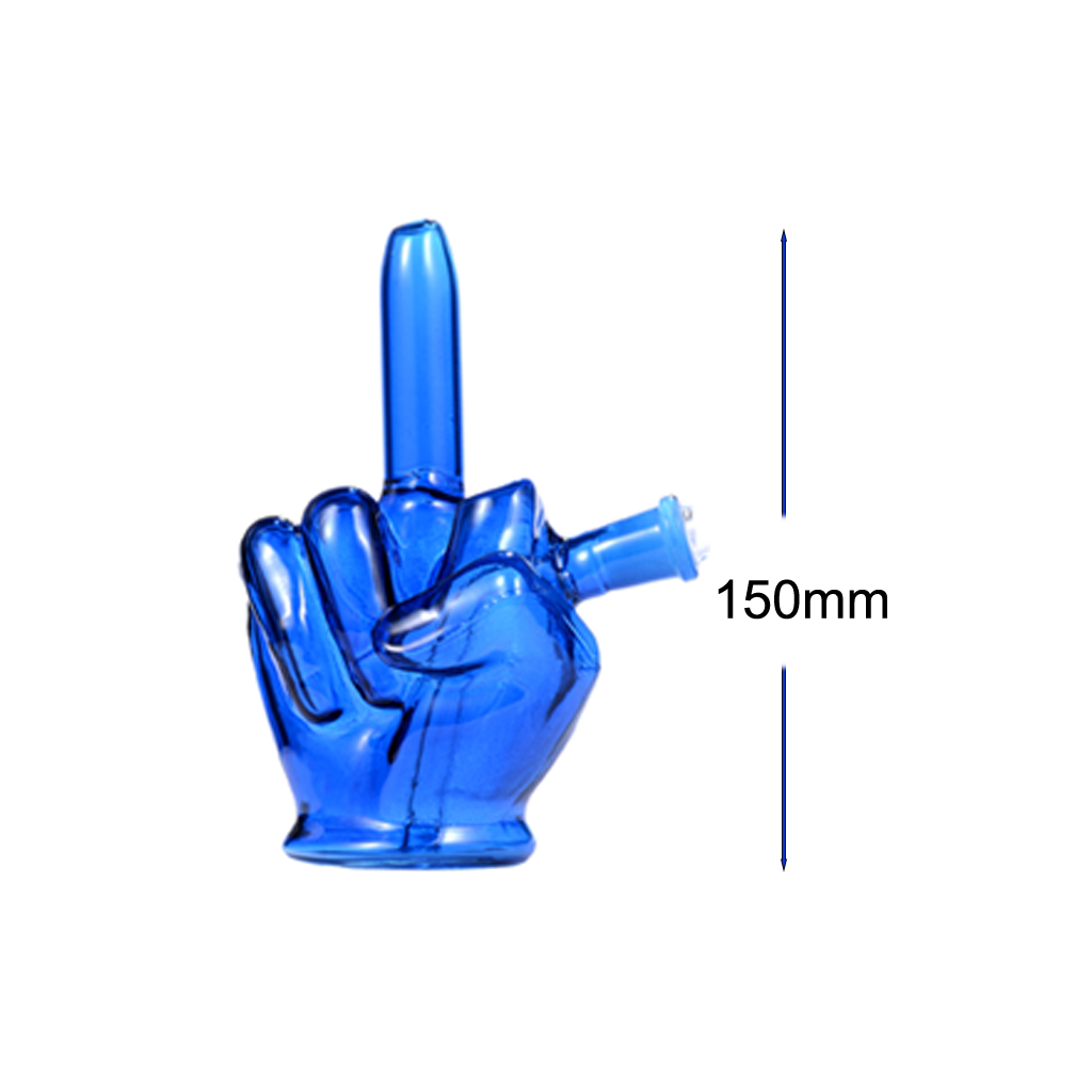 14-mm-Innengewinde, 15 cm, in Form eines Mittelfingers, Bubbler-Wasserpfeife, Bong, Glas, Ölbrenner