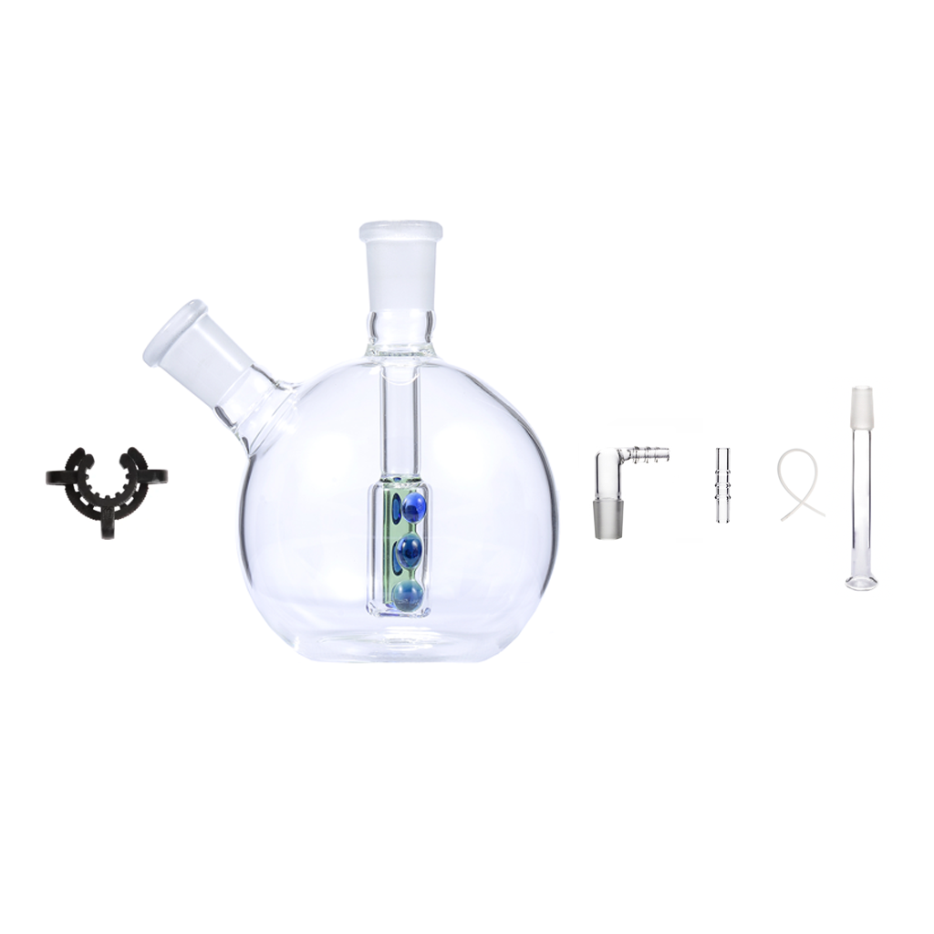 14-mm-Innengewinde, tragbares 80-mm-Globus-Wasserpfeifen-Glas-Bong-Set