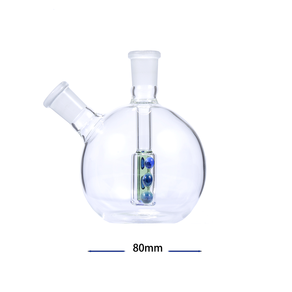 14-mm-Innengewinde, tragbares 80-mm-Globus-Wasserpfeifen-Glas-Bong-Set