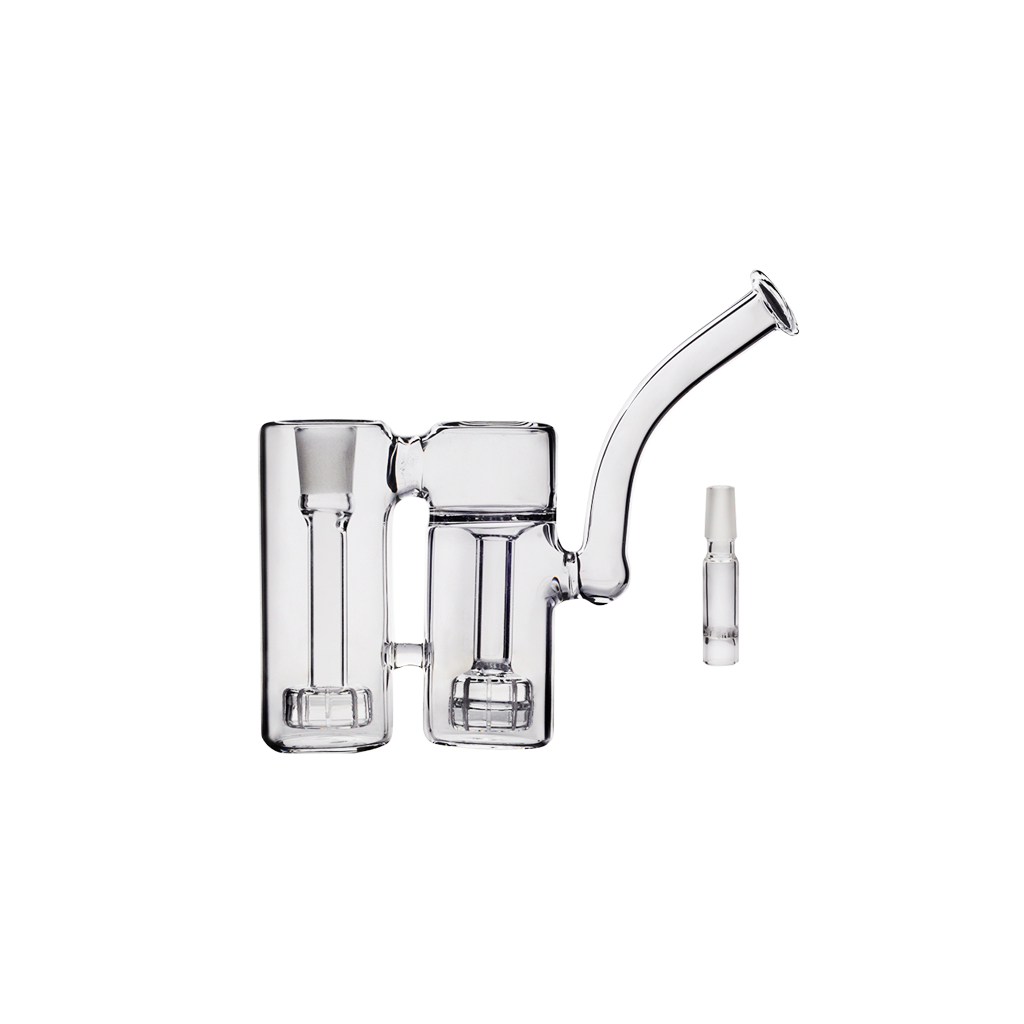 Tinymight 2 Doppelkammer-Matrix-Perc-Glas-Bubbler-Wasserpfeife-Bong mit WPA-Kit