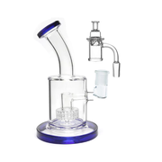 200mm 14mm Weiblich Wasser Glas Bong Pipe Matrix Perc gebogenen Hals Dab Rig Banger Bowl Kit