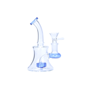 14 mm tragbare 5,5-Zoll-Matrix-Duschkopf-Perc-Glaswasserpfeife mit gebogenem Hals