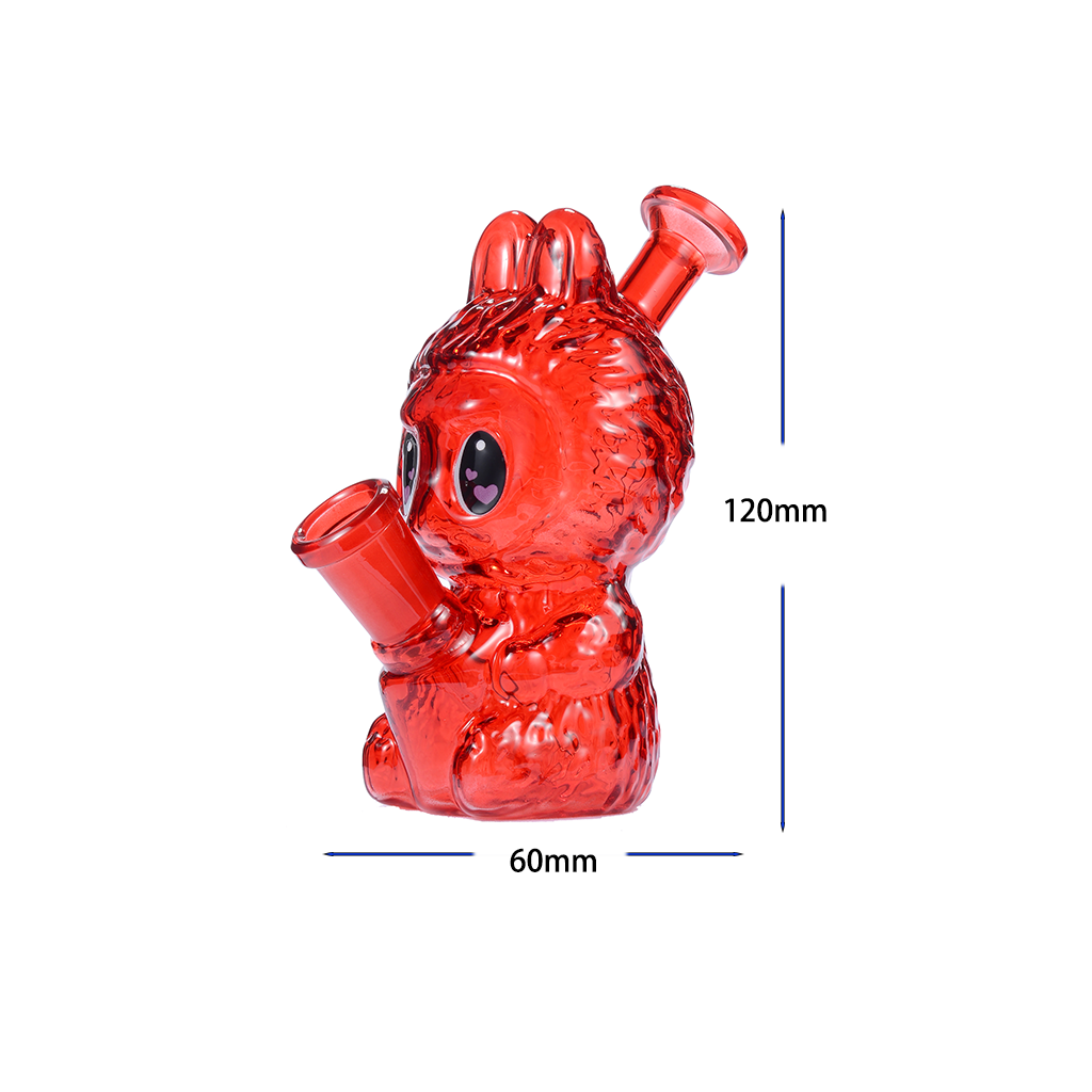 Farbige tragbare Cartoon-Glasbong mit 14-mm-Innengewinde für Wasserpfeifen