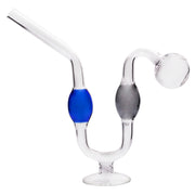 2 Stück 6-Zoll-Wasserhund-Glas-Ölbrenner-Wasserpfeife mit Ständer