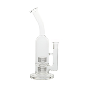 18mm 12inch Dual Twin gebogenen Hals Matrix Perc Wasserpfeife Glas Bong
