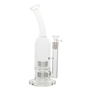 18mm 12inch Dual Twin gebogenen Hals Matrix Perc Wasserpfeife Glas Bong