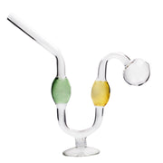 2 Stück 6-Zoll-Wasserhund-Glas-Ölbrenner-Wasserpfeife mit Ständer