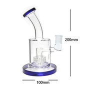 200mm 14mm Weiblich Wasser Glas Bong Pipe Matrix Perc gebogenen Hals Dab Rig Banger Bowl Kit