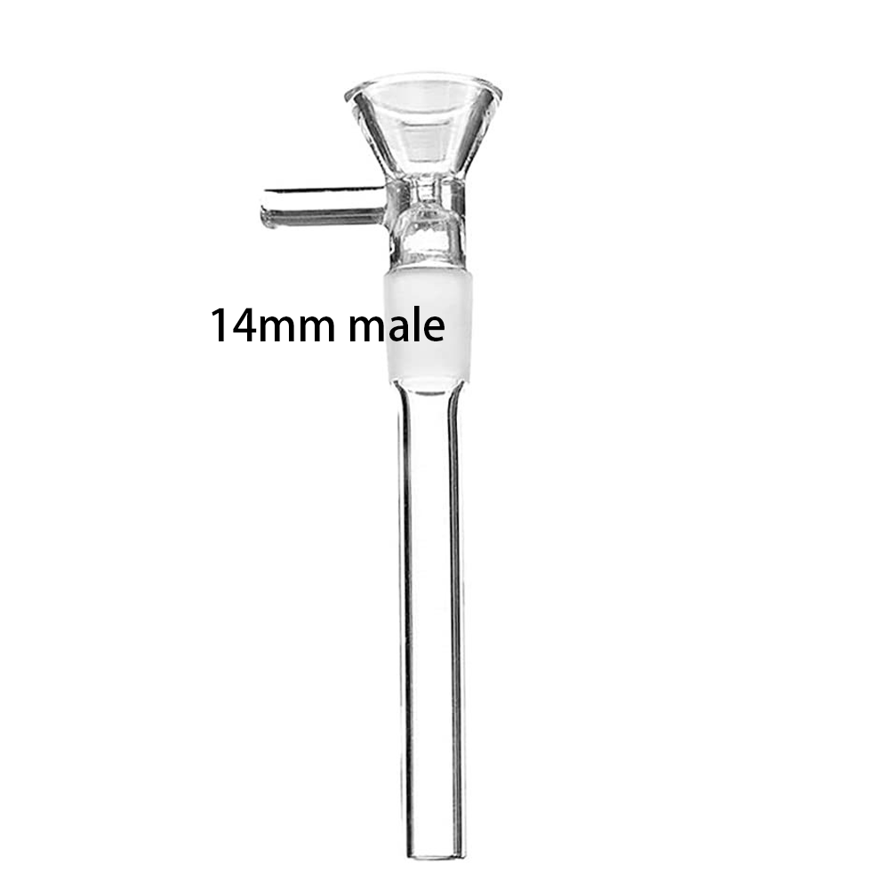 2PCS 2/2.5/3/3.5/4/5/6 Zoll 14mm männlich Glas Downstem mit Bowl Adapter Wasserpfeife Bong Zubehör