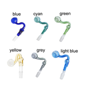 2 Stück farbige 14-mm-Ölbrenner-Glaspfeife mit männlichem Totenkopf und 30-mm-Kopf