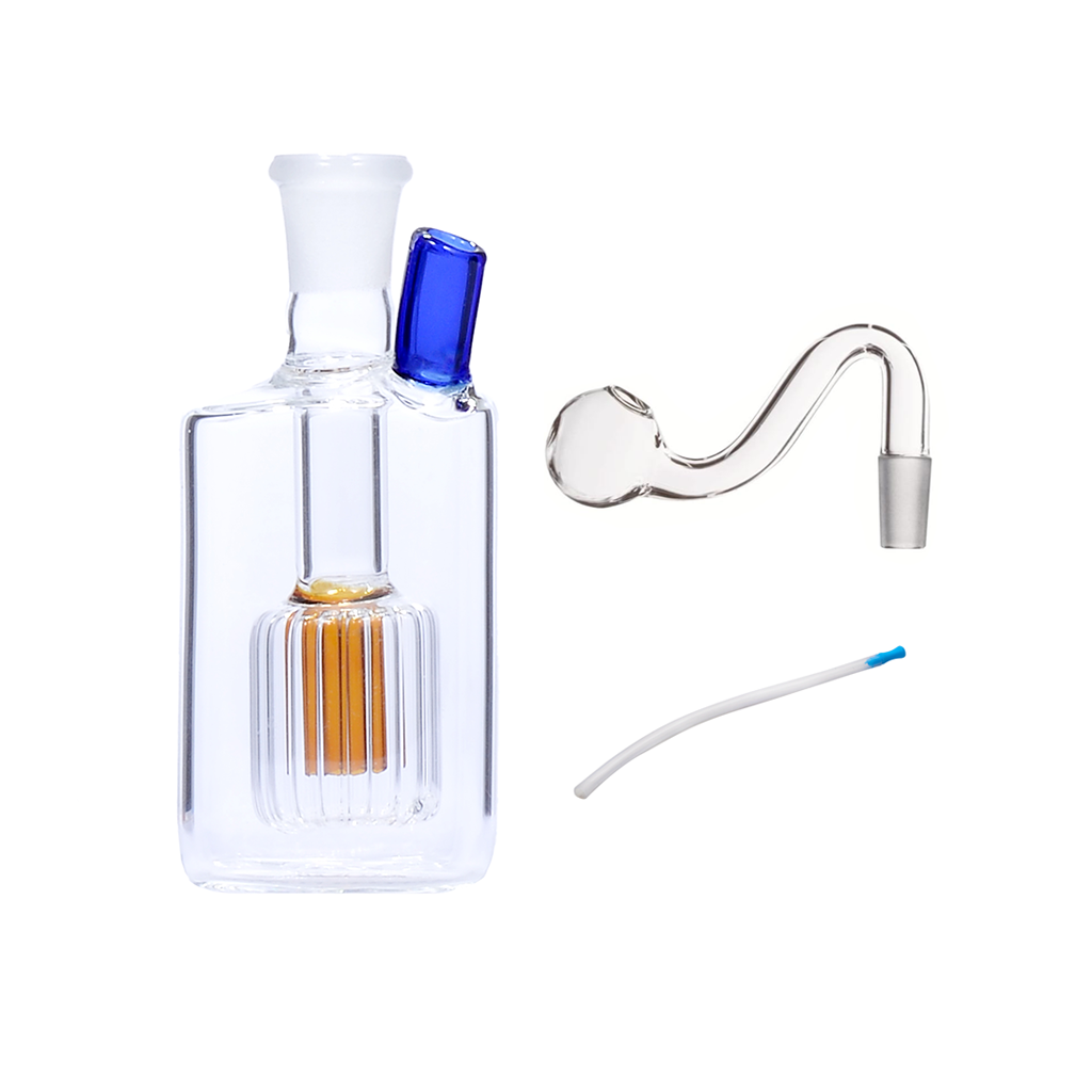 3-Zoll-Mini-Bong aus Glas mit Matrix-Perc und Ölbrenner