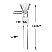2PCS 2/2.5/3/3.5/4/5/6 Zoll 14mm männlich Glas Downstem mit Bowl Adapter Wasserpfeife Bong Zubehör