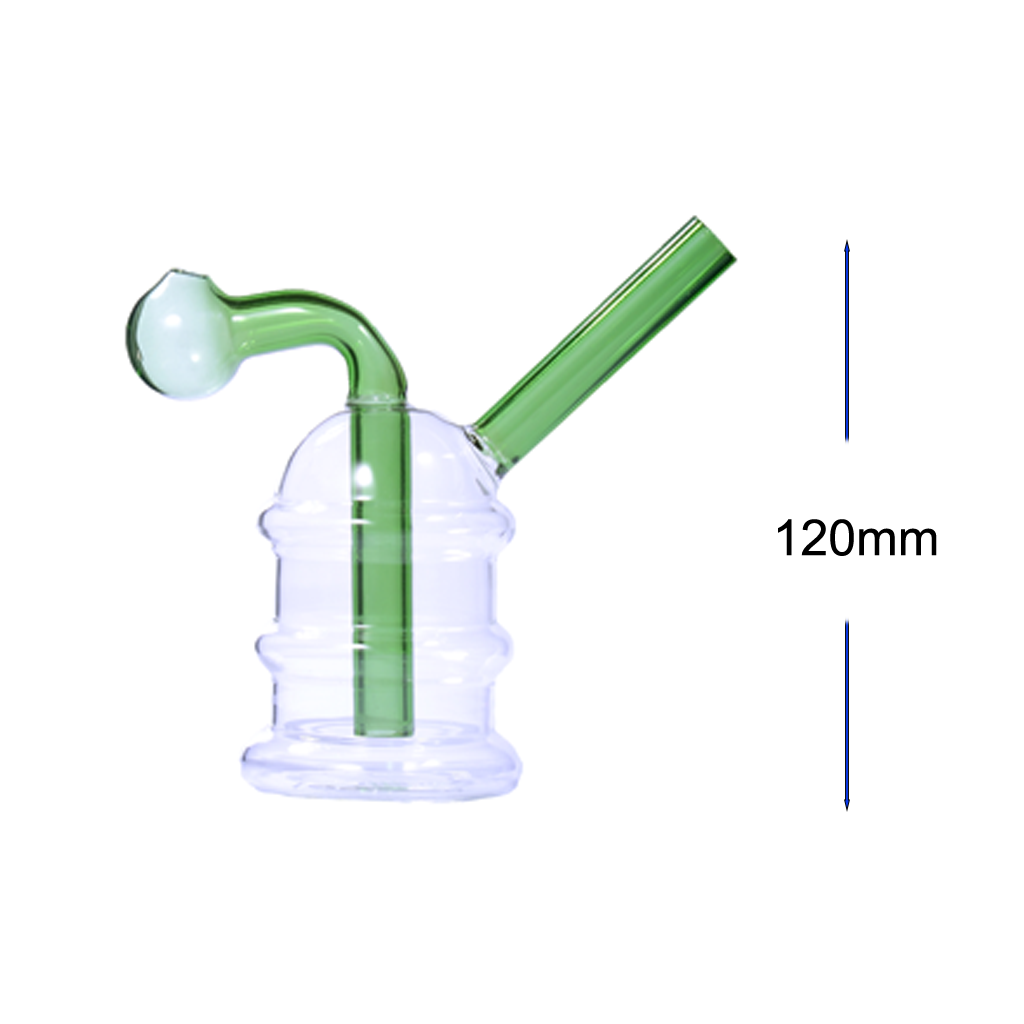 Tragbarer Ölbrenner aus dickem Glas in Form einer Flasche mit Wasserpfeife