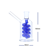 4 Zoll 14 mm Ölbrenner-Wasserpfeife aus Glas mit spiralförmigem Perkolator-Kopf