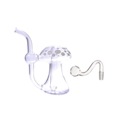 4,5-Zoll-Wasserpfeife in Pilzform mit 10-mm-Glasbrenner und Kopf