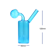 4,5-Zoll-Wasserpfeife mit farbigem, geriffeltem Glas und Ölbrenner