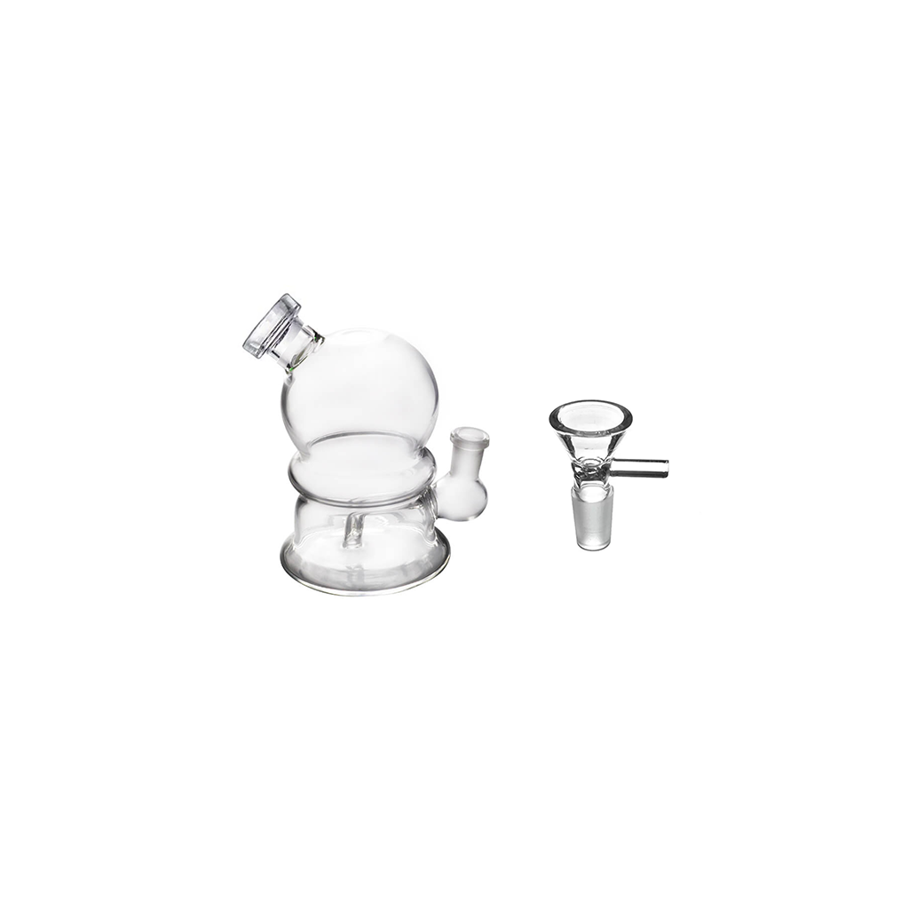 Tragbares 14 mm 4 Zoll Wasserpfeifen Bong Glaskopf Set in Kugelform