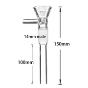 2PCS 2/2.5/3/3.5/4/5/6 Zoll 14mm männlich Glas Downstem mit Bowl Adapter Wasserpfeife Bong Zubehör