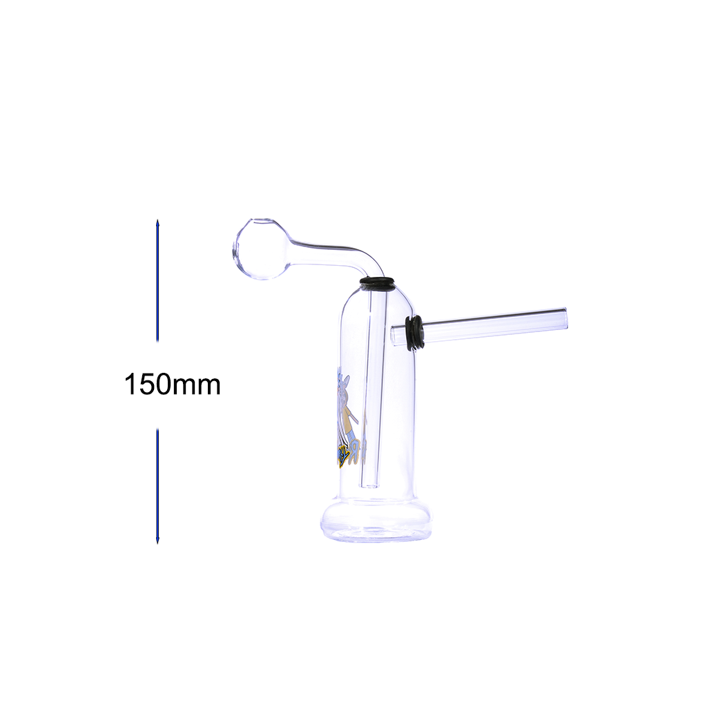 5-Zoll-Mini-Glas-Bubbler-Ölbrenner-Wasserpfeife mit Sockel