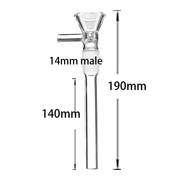 2PCS 2/2.5/3/3.5/4/5/6 Zoll 14mm männlich Glas Downstem mit Bowl Adapter Wasserpfeife Bong Zubehör