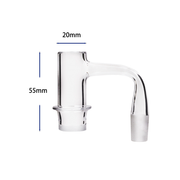 55 mm Höhe, 14 mm Außengewinde, 20 mm Außendurchmesser, vollständig verschweißt, abgeschrägte Oberkante, Quarz-Banger