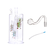 6-Zoll-Wasserpfeife (Bong) mit 10-mm-Ölbrenner, Glas-Bubbler und Schlauch