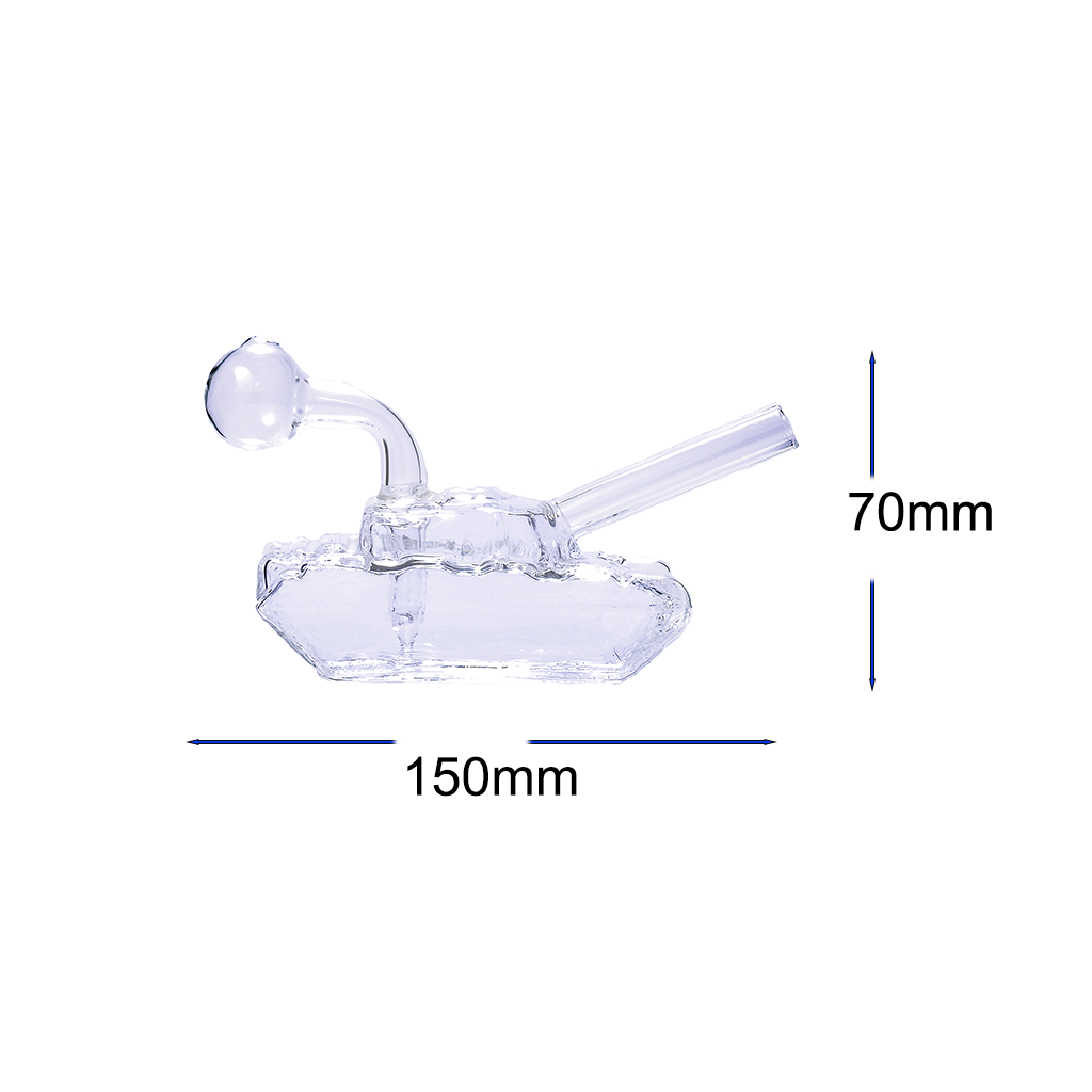 6-Zoll-Wasserpfeife mit Glasbehälter und Bubbler-Form als Ölbrenner