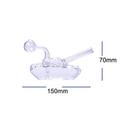 6-Zoll-Wasserpfeife mit Glasbehälter und Bubbler-Form als Ölbrenner