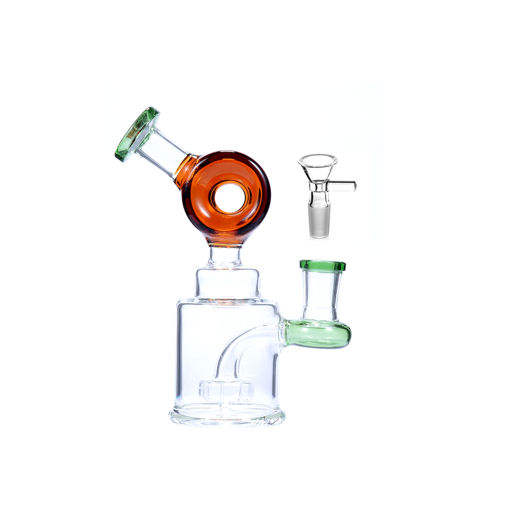 6 Zoll 14 mm Duschkopf-Perc-Rad Wasserpfeife Glas-Recycler-Bong