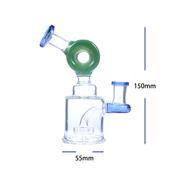 6 Zoll 14 mm Duschkopf-Perc-Rad Wasserpfeife Glas-Recycler-Bong