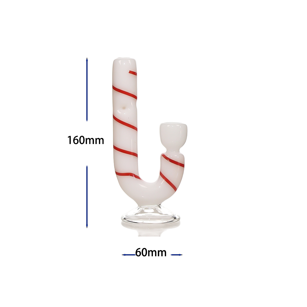 6,5-Zoll-Glaspfeife in Zuckerstangenform