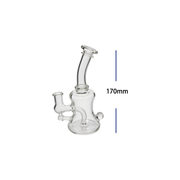 6,5 Zoll, 14 mm, tragbare Glasbong mit gebogenem Hals