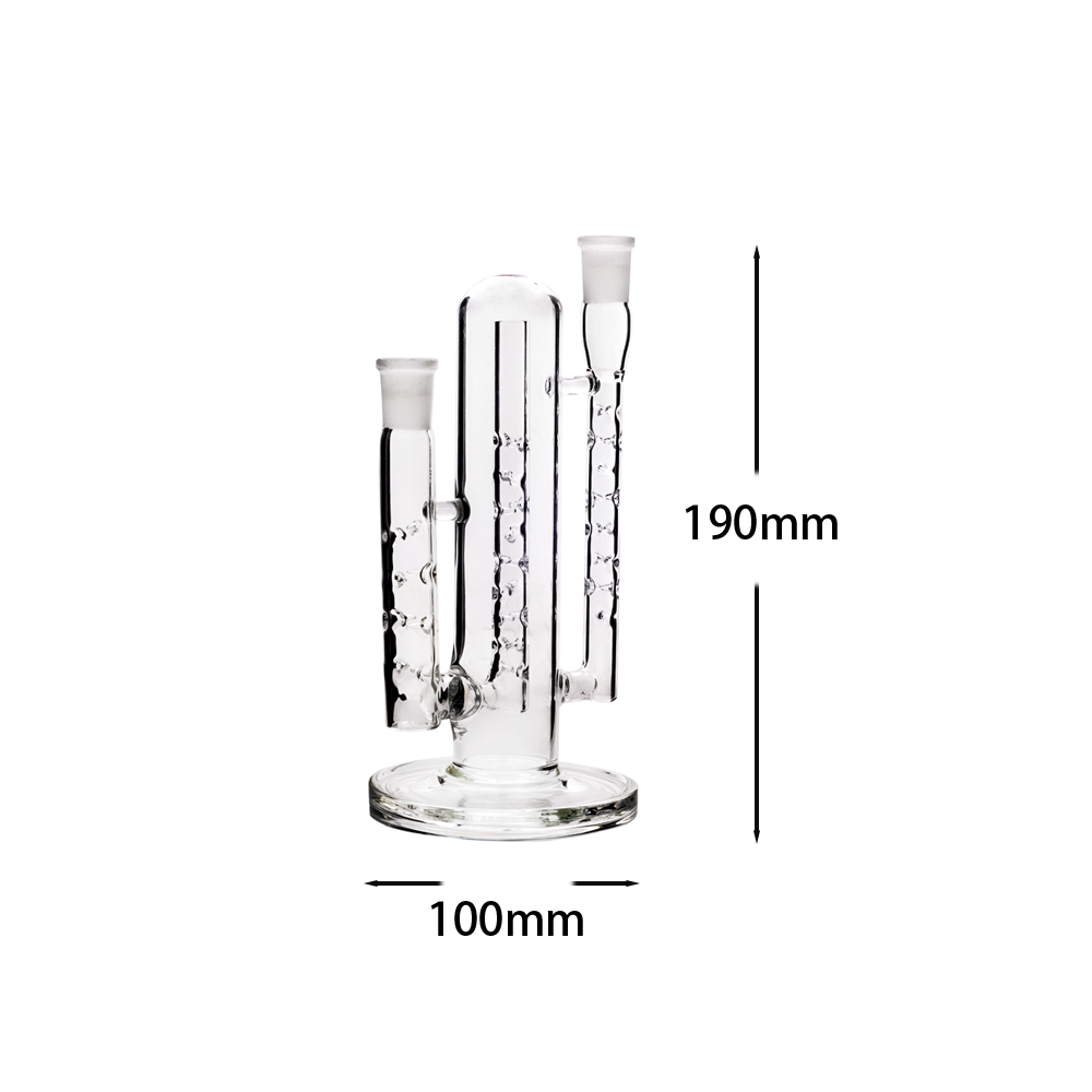 6 in 1 Dimpled Cactus Kühlung Peitsche Glas trockene Pfeife ohne Wasser