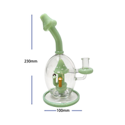 9-Zoll-Glasbong mit 14-mm-Anschluss und „Green Mushroom“-Perkolator