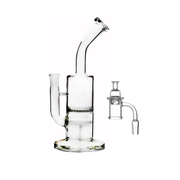 Gebogener Hals Duschkopf Bubbler Glas Wasserpfeife Bong Rig Honeycomb Percolator