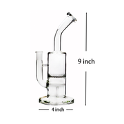 Gebogener Hals Duschkopf Bubbler Glas Wasserpfeife Bong Rig Honeycomb Percolator