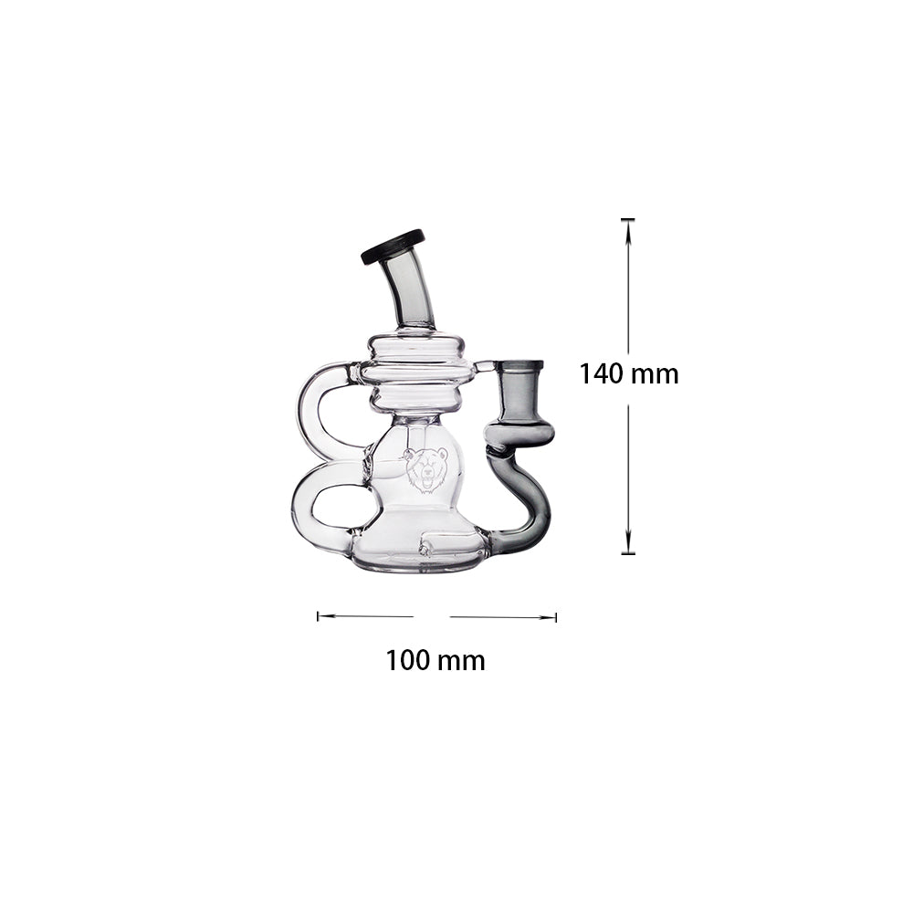 5,5“ 14mm Mini Wasserbong Pfeife Bär Recycler Dab Rig mit Schale