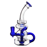 7,87“ 14mm tragbare bewaffnete RECYCLER Glas Wasserpfeife Pfeife Perc Dab Rig mit Schale