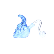 Farbige tragbare Cobra-Ölbrenner-Wasserpfeife mit Bubbler aus Glas in Totenkopfform