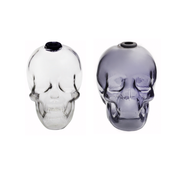 Farbige Totenkopf Form Glas Öl Brenner Pfeife Rauchen Wasserpfeife Bong mit Bowl Kit
