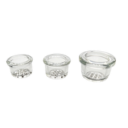 3 Stück Glas-Bowls mit 9 Löchern in verschiedenen Größen für Pfeifen